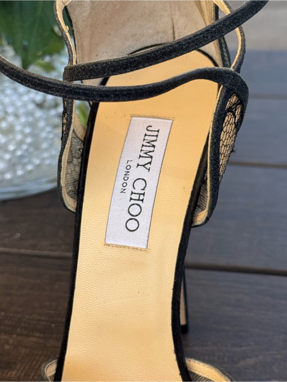 Jimmy Choo Black Lace Strappy Heels Sandals Size 40 - Picture 3 of 8